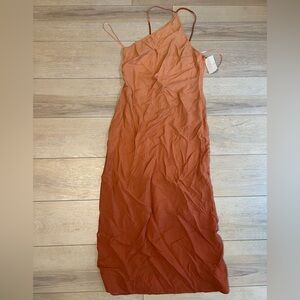 Madewell One-Shoulder Orange Maxi Dress